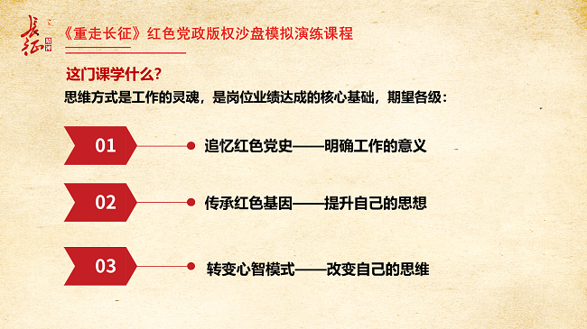 《重走長征》紅色黨建沙盤課程